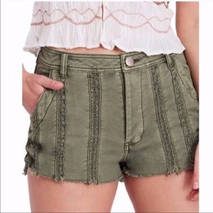 FREE PEOPLE Green Lacey Shorts!!